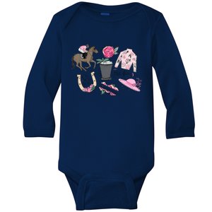 Talk Derby To Me Kentucky Horse Racing Baby Long Sleeve Bodysuit