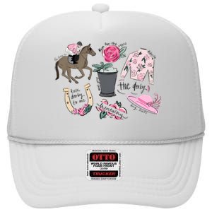 Talk Derby To Me Kentucky Horse Racing High Crown Mesh Back Trucker Hat