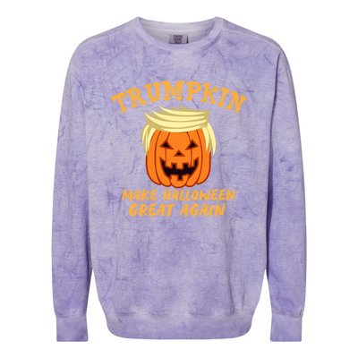 Trumpkin Donald Trump Halloween Make Halloween Great Again Gift Colorblast Crewneck Sweatshirt