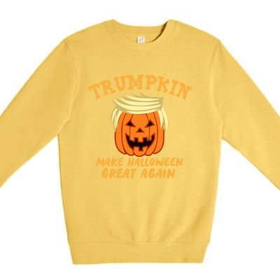 Trumpkin Donald Trump Halloween Make Halloween Great Again Gift Premium Crewneck Sweatshirt