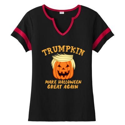 Trumpkin Donald Trump Halloween Make Halloween Great Again Gift Ladies Halftime Notch Neck Tee