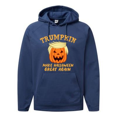 Trumpkin Donald Trump Halloween Make Halloween Great Again Gift Performance Fleece Hoodie