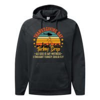 Thanksgiving Day Turkey Drop Vintage Retro Funny Gift Performance Fleece Hoodie