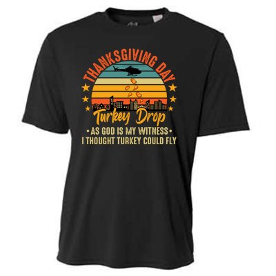 Thanksgiving Day Turkey Drop Vintage Retro Funny Gift Cooling Performance Crew T-Shirt