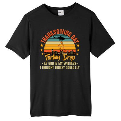 Thanksgiving Day Turkey Drop Vintage Retro Funny Gift Tall Fusion ChromaSoft Performance T-Shirt