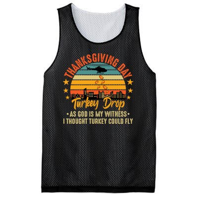 Thanksgiving Day Turkey Drop Vintage Retro Funny Gift Mesh Reversible Basketball Jersey Tank