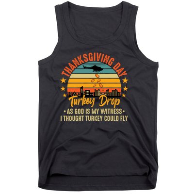 Thanksgiving Day Turkey Drop Vintage Retro Funny Gift Tank Top