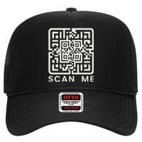 Trump Dance Troll Qr President Trump Dance Code Back Premium High Crown Mesh Back Trucker Hat