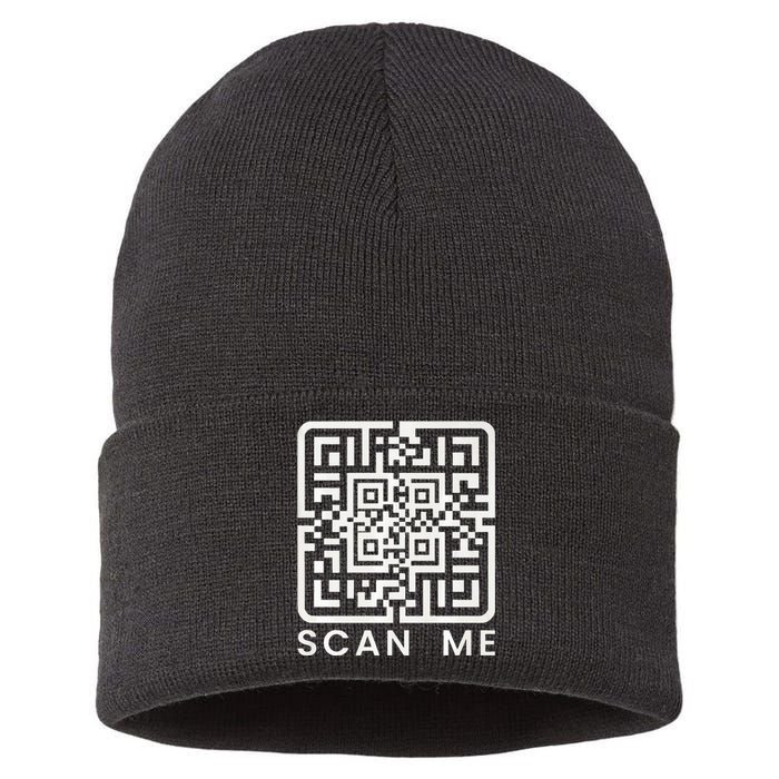 Trump Dance Troll Qr President Trump Dance Code Back Premium Sustainable Knit Beanie