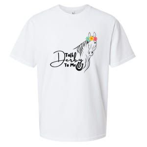 Talk Derby To Me Derby Horse Racing Funny Horse Racing Sueded Cloud Jersey T-Shirt