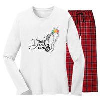 Talk Derby To Me Derby Horse Racing Funny Horse Racing Women's Long Sleeve Flannel Pajama Set 