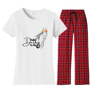 Talk Derby To Me Derby Horse Racing Funny Horse Racing Women's Flannel Pajama Set