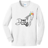 Talk Derby To Me Derby Horse Racing Funny Horse Racing Kids Long Sleeve Shirt