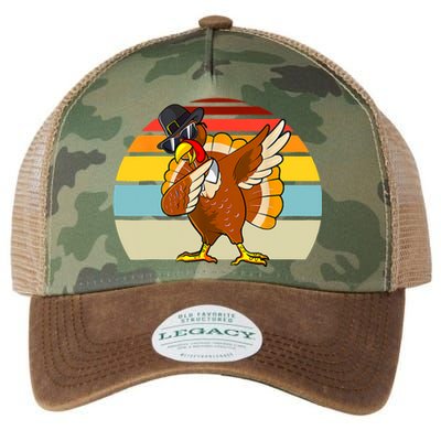 Turkey Day Thanksgiving Dabbing Pilgrim Vintage Retro Legacy Tie Dye Trucker Hat