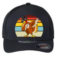 Turkey Day Thanksgiving Dabbing Pilgrim Vintage Retro Flexfit Unipanel Trucker Cap