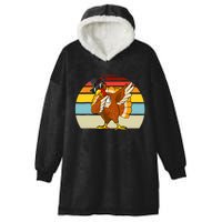 Turkey Day Thanksgiving Dabbing Pilgrim Vintage Retro Hooded Wearable Blanket