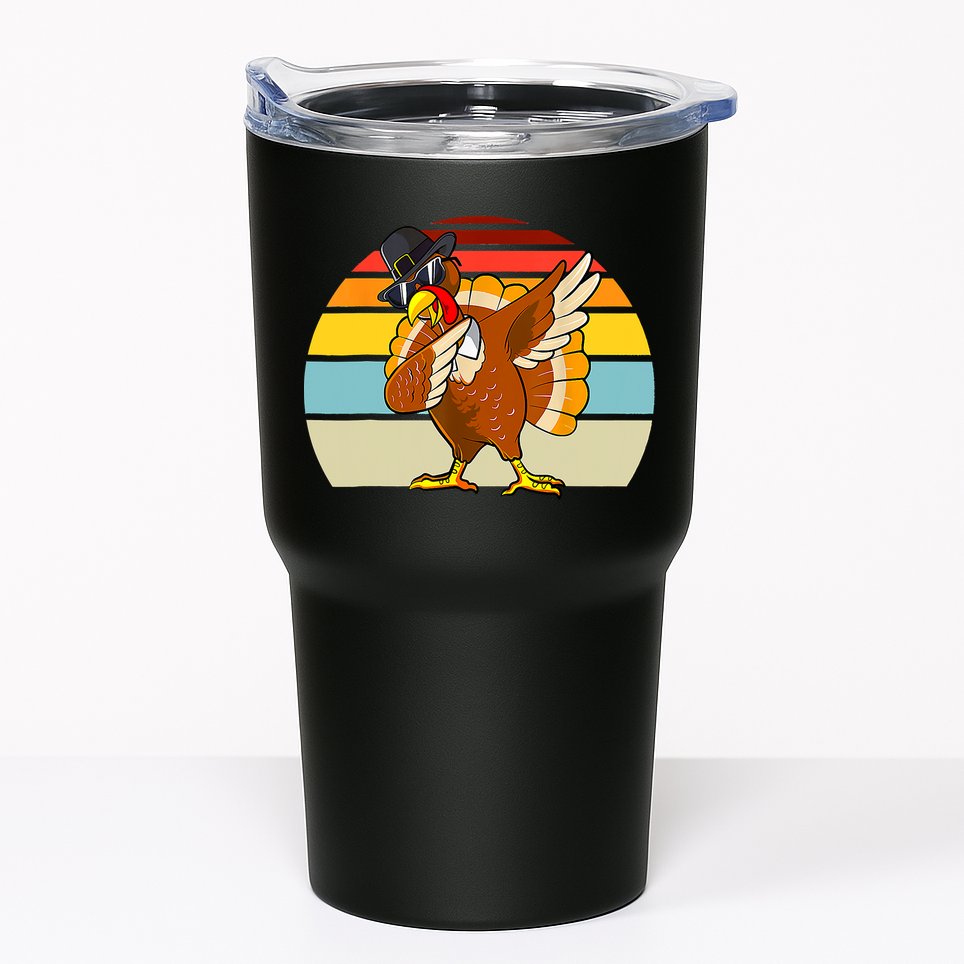 Turkey Day Thanksgiving Dabbing Pilgrim Vintage Retro Tumbler