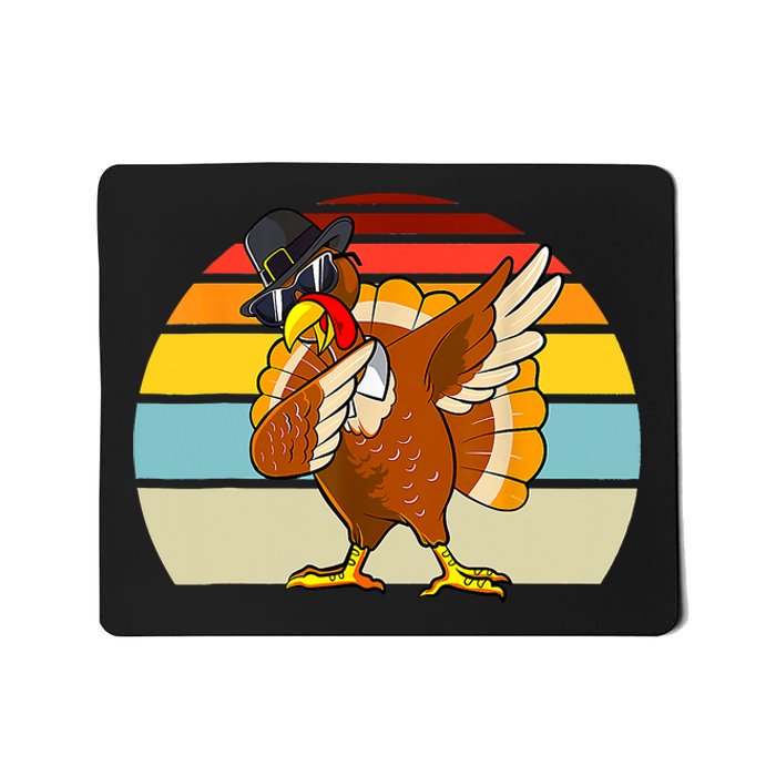 Turkey Day Thanksgiving Dabbing Pilgrim Vintage Retro Mousepad