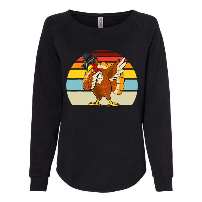 Turkey Day Thanksgiving Dabbing Pilgrim Vintage Retro Womens California Wash Sweatshirt