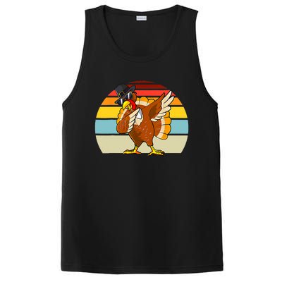 Turkey Day Thanksgiving Dabbing Pilgrim Vintage Retro PosiCharge Competitor Tank