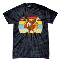 Turkey Day Thanksgiving Dabbing Pilgrim Vintage Retro Tie-Dye T-Shirt