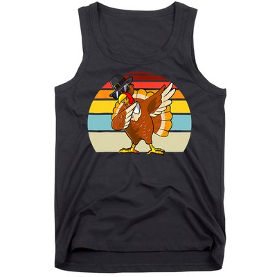 Turkey Day Thanksgiving Dabbing Pilgrim Vintage Retro Tank Top