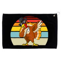 Turkey Day Thanksgiving Dabbing Pilgrim Vintage Retro Grommeted Golf Towel