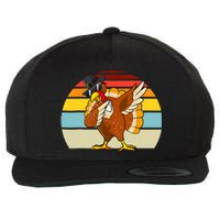 Turkey Day Thanksgiving Dabbing Pilgrim Vintage Retro Wool Snapback Cap