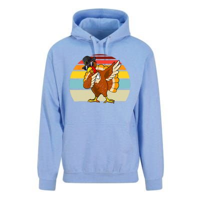 Turkey Day Thanksgiving Dabbing Pilgrim Vintage Retro Unisex Surf Hoodie