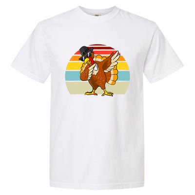 Turkey Day Thanksgiving Dabbing Pilgrim Vintage Retro Garment-Dyed Heavyweight T-Shirt