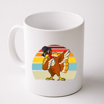 Turkey Day Thanksgiving Dabbing Pilgrim Vintage Retro Coffee Mug