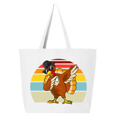 Turkey Day Thanksgiving Dabbing Pilgrim Vintage Retro 25L Jumbo Tote