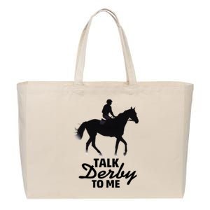 Talk Derby To Me Horse Racing Funny Derby Day Cotton Canvas Jumbo Tote