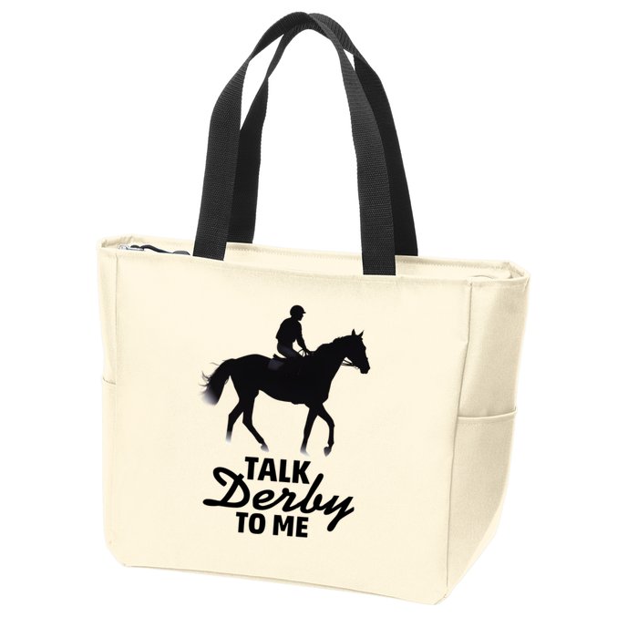Talk Derby To Me Horse Racing Funny Derby Day Zip Tote Bag
