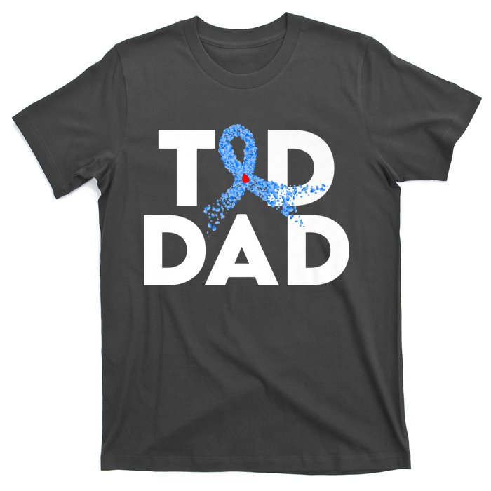 T1D Dad Type 1 Diabetes Awareness Insulin Family Support Premium T-Shirt