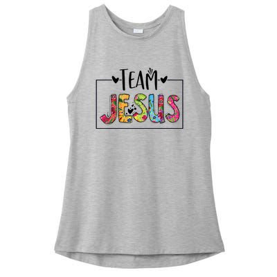 Tie Dye Team Jesus Cool Mom And Christian Thanksgiving Ladies PosiCharge Tri-Blend Wicking Tank