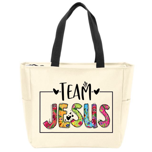 Tie Dye Team Jesus Cool Mom And Christian Thanksgiving Zip Tote Bag