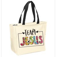 Tie Dye Team Jesus Cool Mom And Christian Thanksgiving Zip Tote Bag