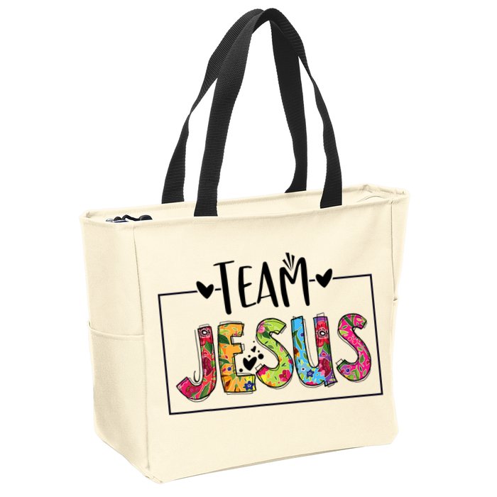 Tie Dye Team Jesus Cool Mom And Christian Thanksgiving Zip Tote Bag
