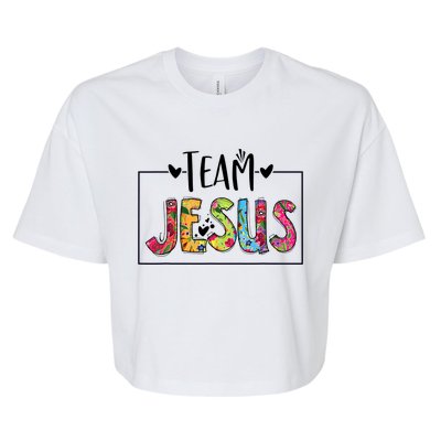 Tie Dye Team Jesus Cool Mom And Christian Thanksgiving Bella+Canvas Jersey Crop Tee