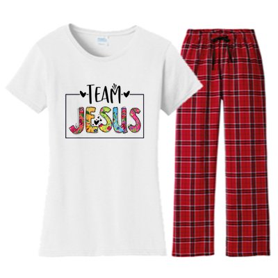 Tie Dye Team Jesus Cool Mom And Christian Thanksgiving Women's Flannel Pajama Set