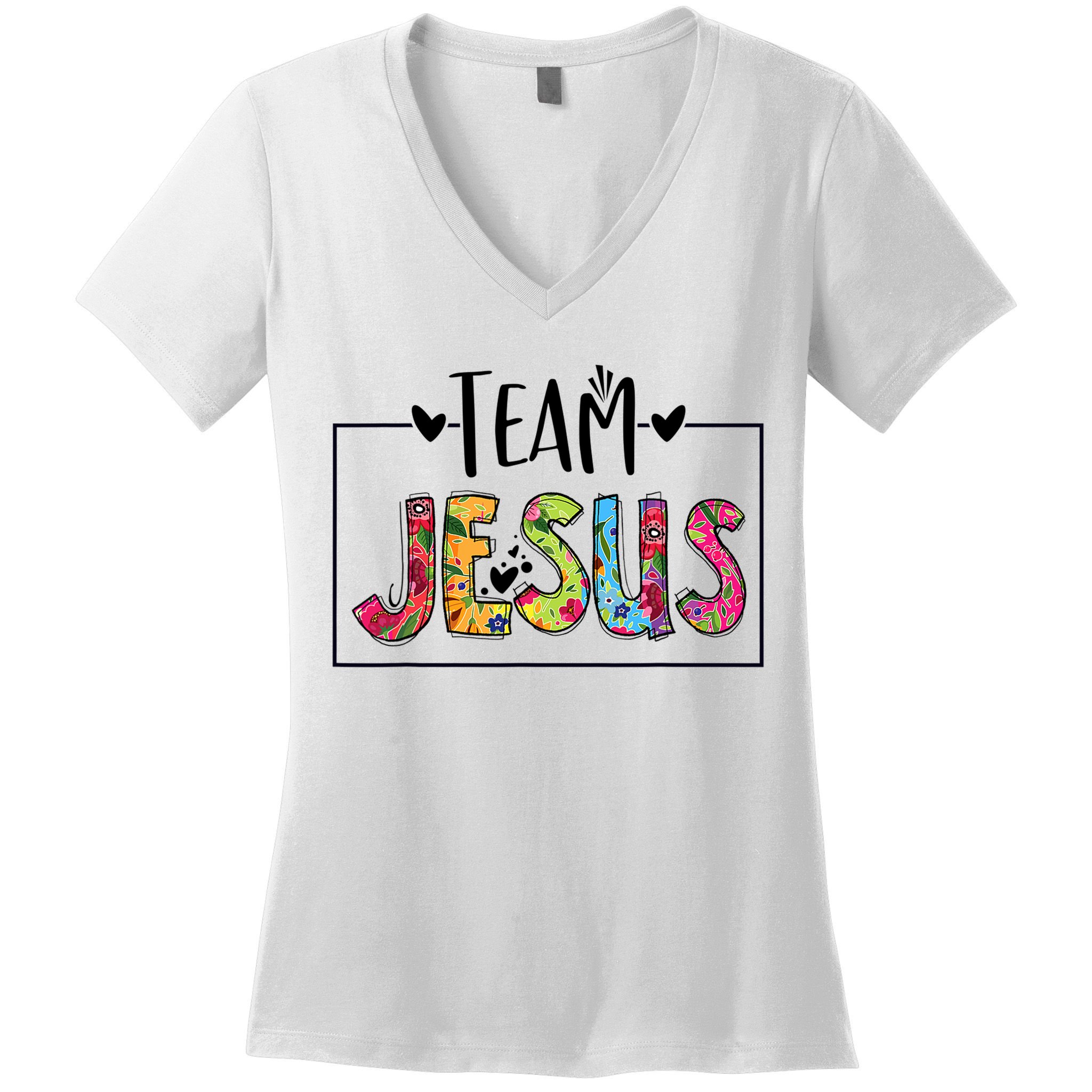 Tie Dye Team Jesus Cool Mom And Christian Thanksgiving Women's V-Neck T-Shirt