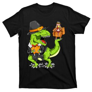 Thanksgiving Dino Turkey Humor Festive T-Shirt