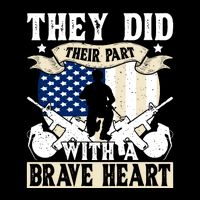 They Did Their Part, With A Brave Heart Gift Memorial Day Stripe Pom Pom Beanie