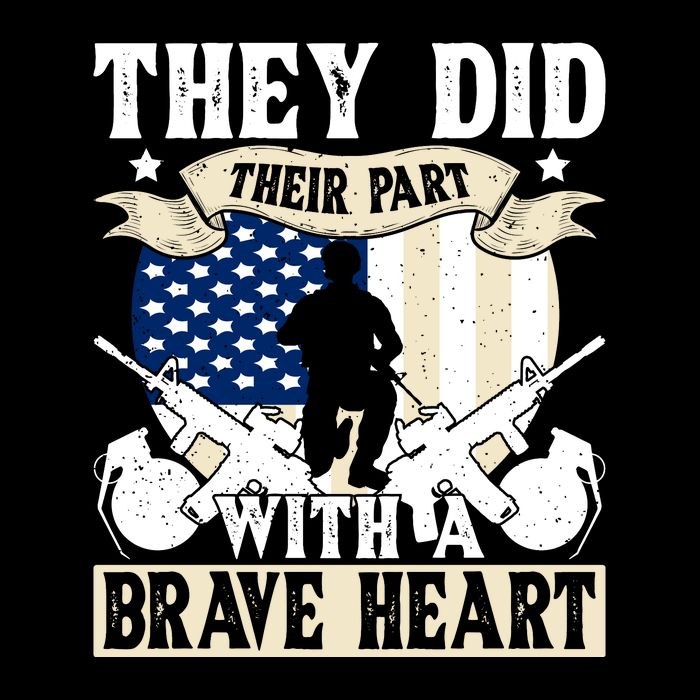 They Did Their Part, With A Brave Heart Gift Memorial Day Stripe Pom Pom Beanie