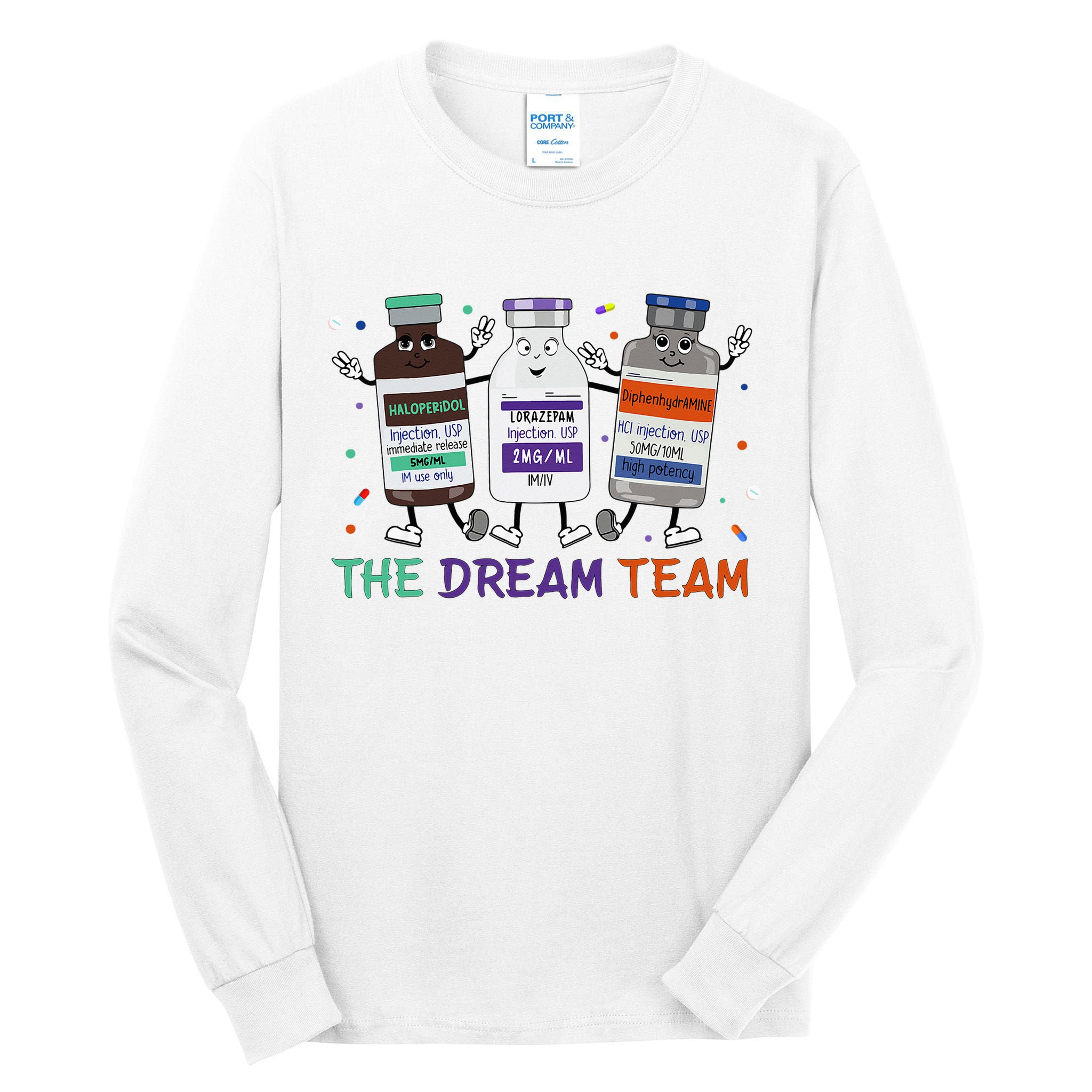 The Dream Team Retro Groovy B52 Nurse Medical Nursing Psych Tall Long Sleeve T-Shirt