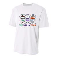The Dream Team Retro Groovy B52 Nurse Medical Nursing Psych Youth Performance Sprint T-Shirt