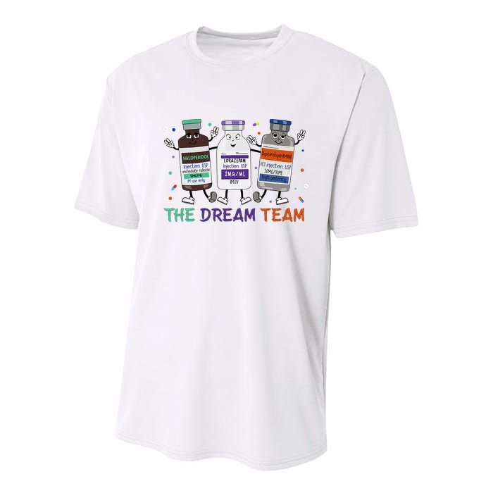 The Dream Team Retro Groovy B52 Nurse Medical Nursing Psych Youth Performance Sprint T-Shirt
