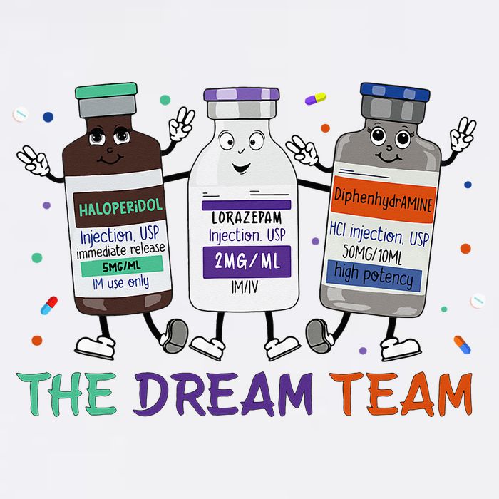The Dream Team Retro Groovy B52 Nurse Medical Nursing Psych Youth Performance Sprint T-Shirt