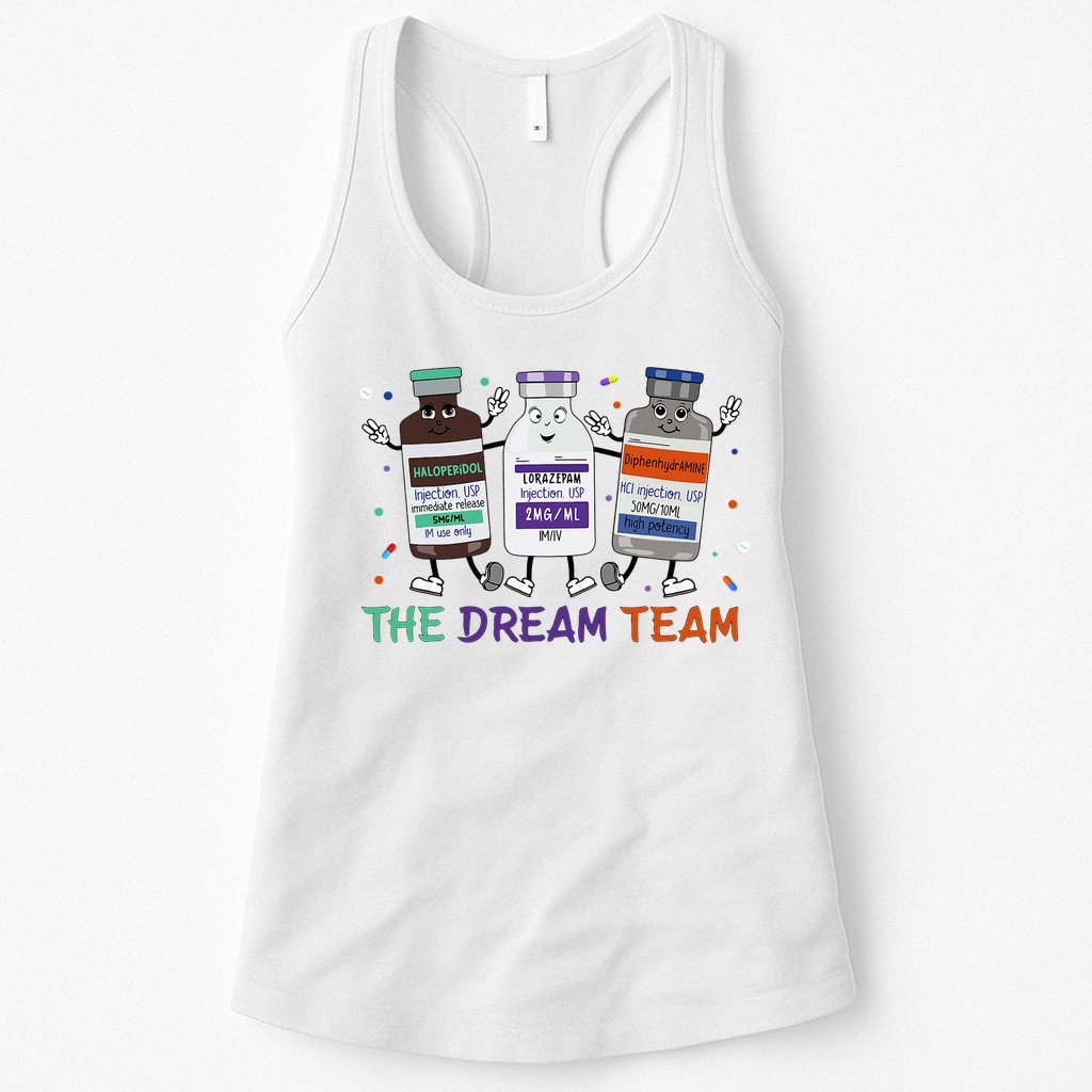 The Dream Team Retro Groovy B52 Nurse Medical Nursing Psych Womens Tank Top